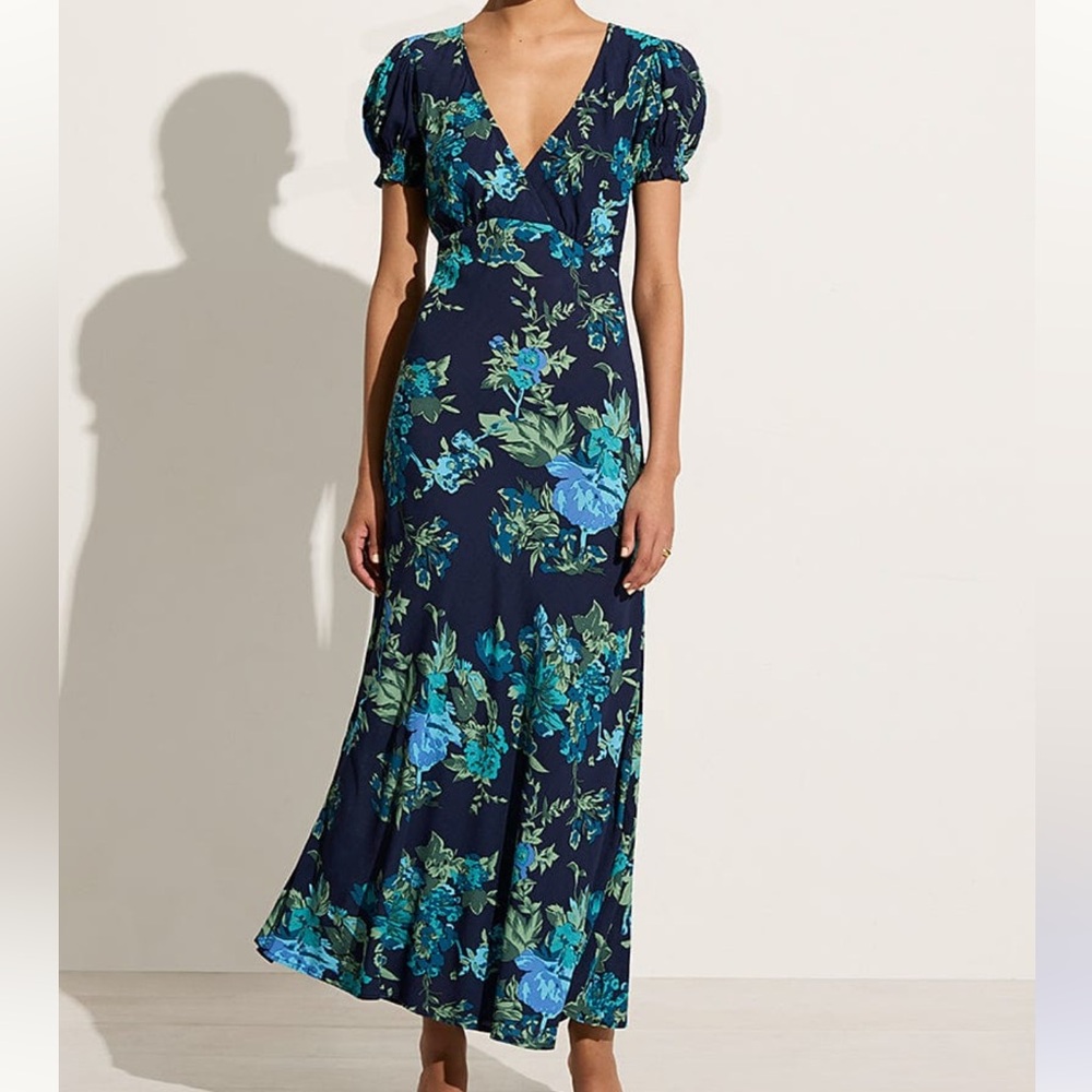 Faithfull the Brand Reis Maxi Dress Escala Navy